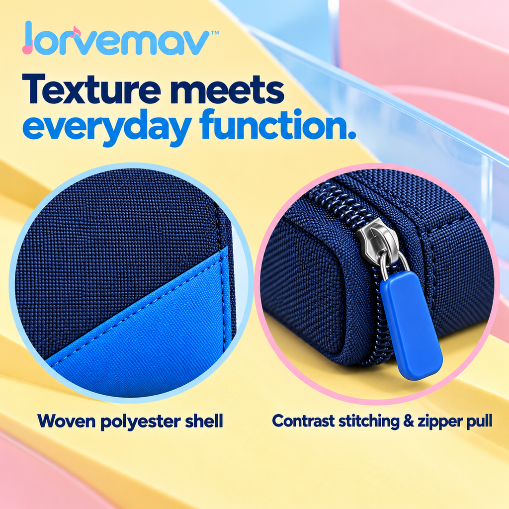 lorvemav™ Setlist Guitar Pick Organizer Case, Zippered 12-Pocket Pick Wallet with Mesh Accessory Pocket