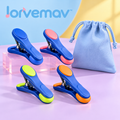 lorvemav™ Clipchorus Sheet Music Clip Set, 4 Silicone-Tipped Page Clips with Storage Pouch for Music Stands & Practice Books