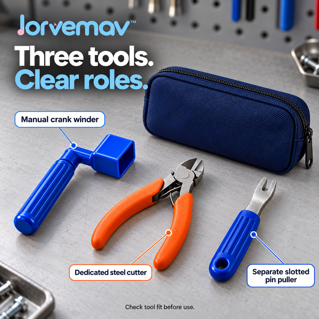 lorvemav™ Stringshift Manual Guitar Restringing Tool Set, Peg Winder, String Cutter & Bridge Pin Puller with Zippered Pouch