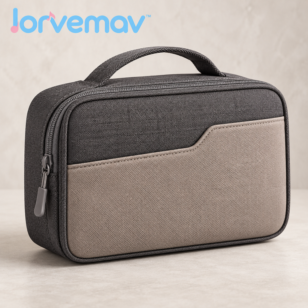 lorvemav™ Gigpatch Musician Accessory Organizer Bag, Padded Zippered Pouch with Removable Dividers for Capos, Picks, Straps & Small Gear